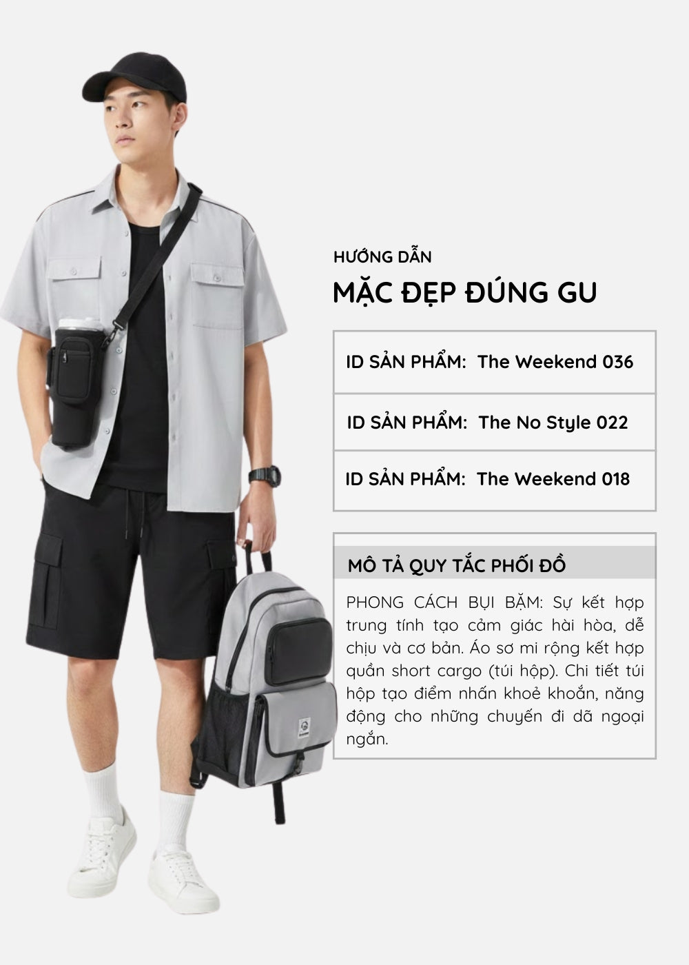 Quần Short Cargo Mềm Ít Nhăn The Weekend 018 Đen