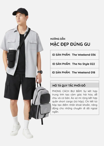 Quần Short Cargo Mềm Ít Nhăn The Weekend 018 Đen