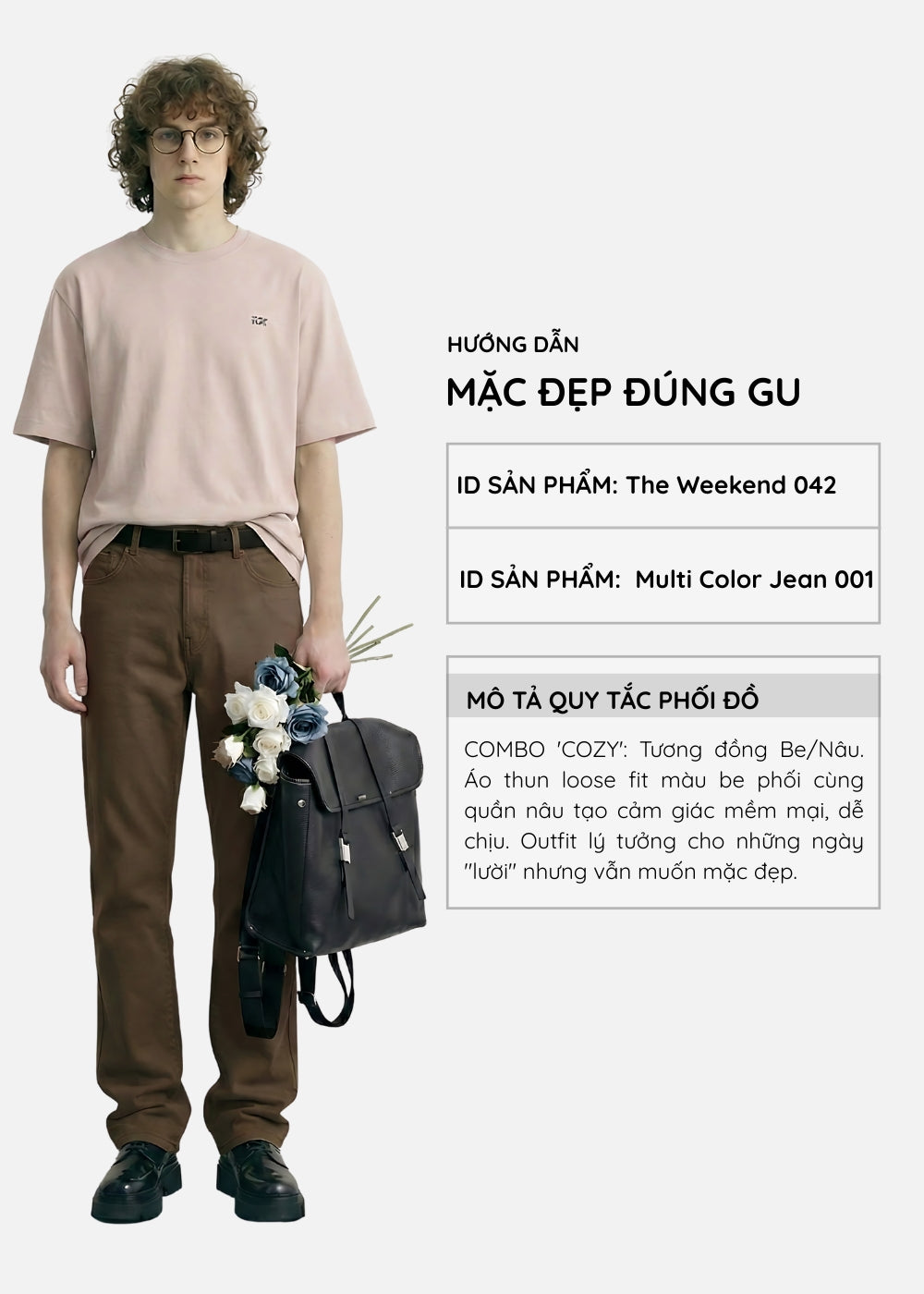 Quần Jeans Regular Fit Mềm Co Giãn Multi Color Jean 001 Nâu