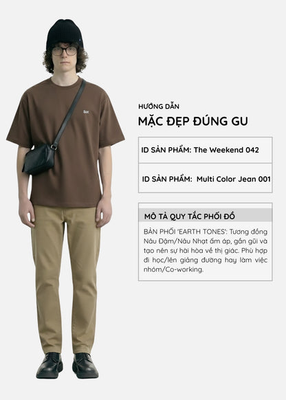 Quần Jeans Regular Fit Mềm Co Giãn Multi Color Jean 001 Nâu Nhạt