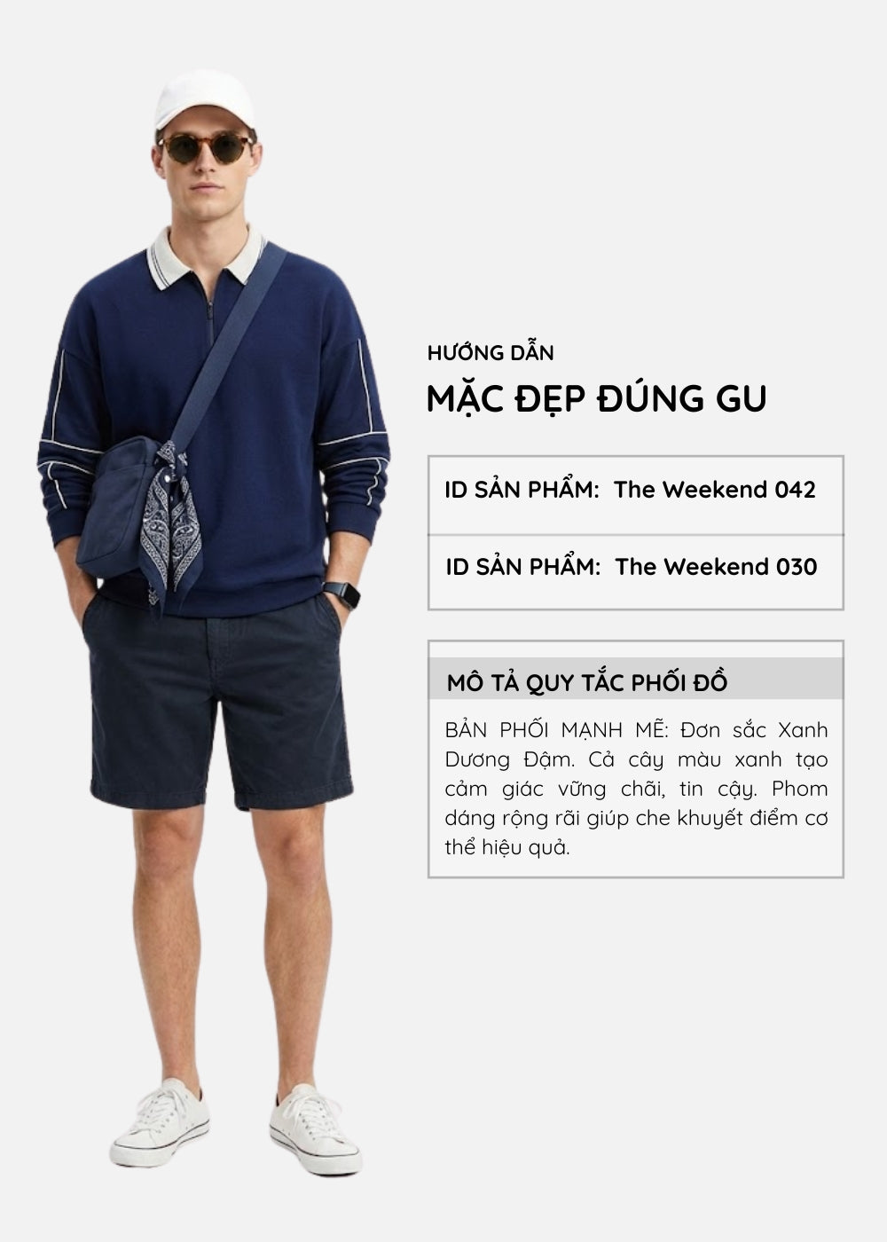 Áo Thun Tay Dài Cotna Thoáng Mát The Weekend 042 Xanh Dương Đậm