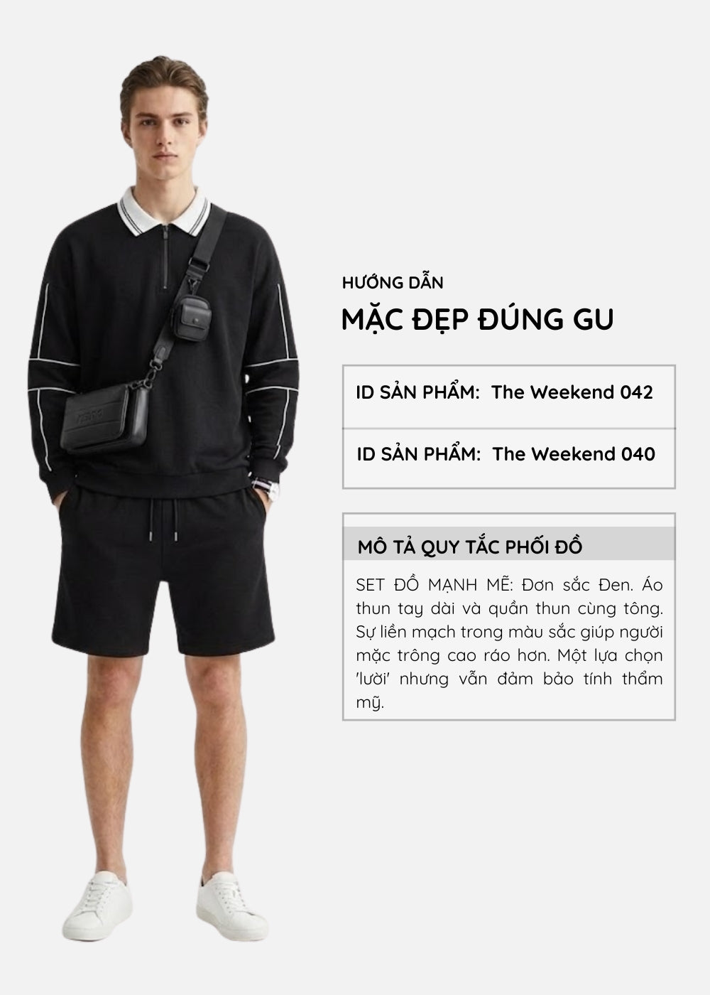 Áo Thun Tay Dài Cotna Thoáng Mát The Weekend 042 Đen