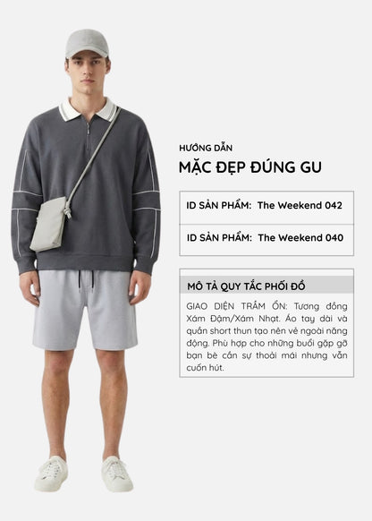 Áo Thun Tay Dài Cotna Thoáng Mát The Weekend 042 Xám Đậm