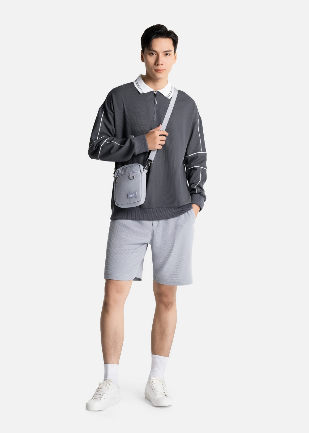 Áo Thun Tay Dài Cotna Thoáng Mát The Weekend 042 Xám Đậm