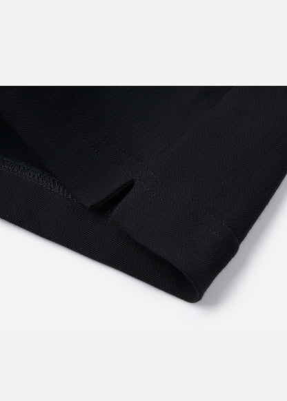 Áo Thun Cổ Polo  FlexFit™ Họa Tiết Sọc Vải Cá Sấu Cotton Mềm Mát The Weekend 047 Màu Đen 99 Dáng Vừa Vặn F3