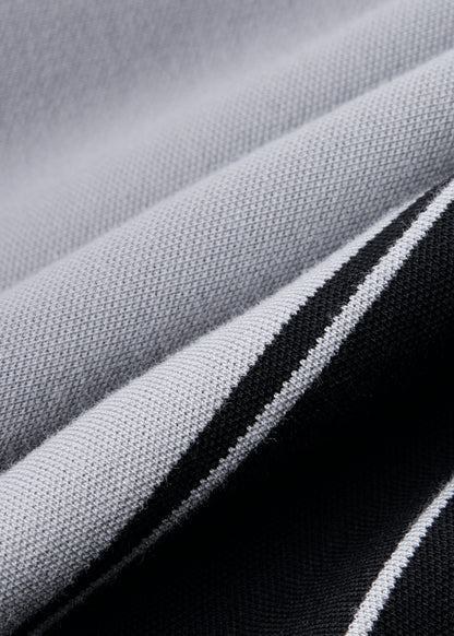 Áo Thun Cổ Polo  FlexFit™ Họa Tiết Sọc Vải Cá Sấu Cotton Mềm Mát The Weekend 047 Màu Đen 99 Dáng Vừa Vặn F3