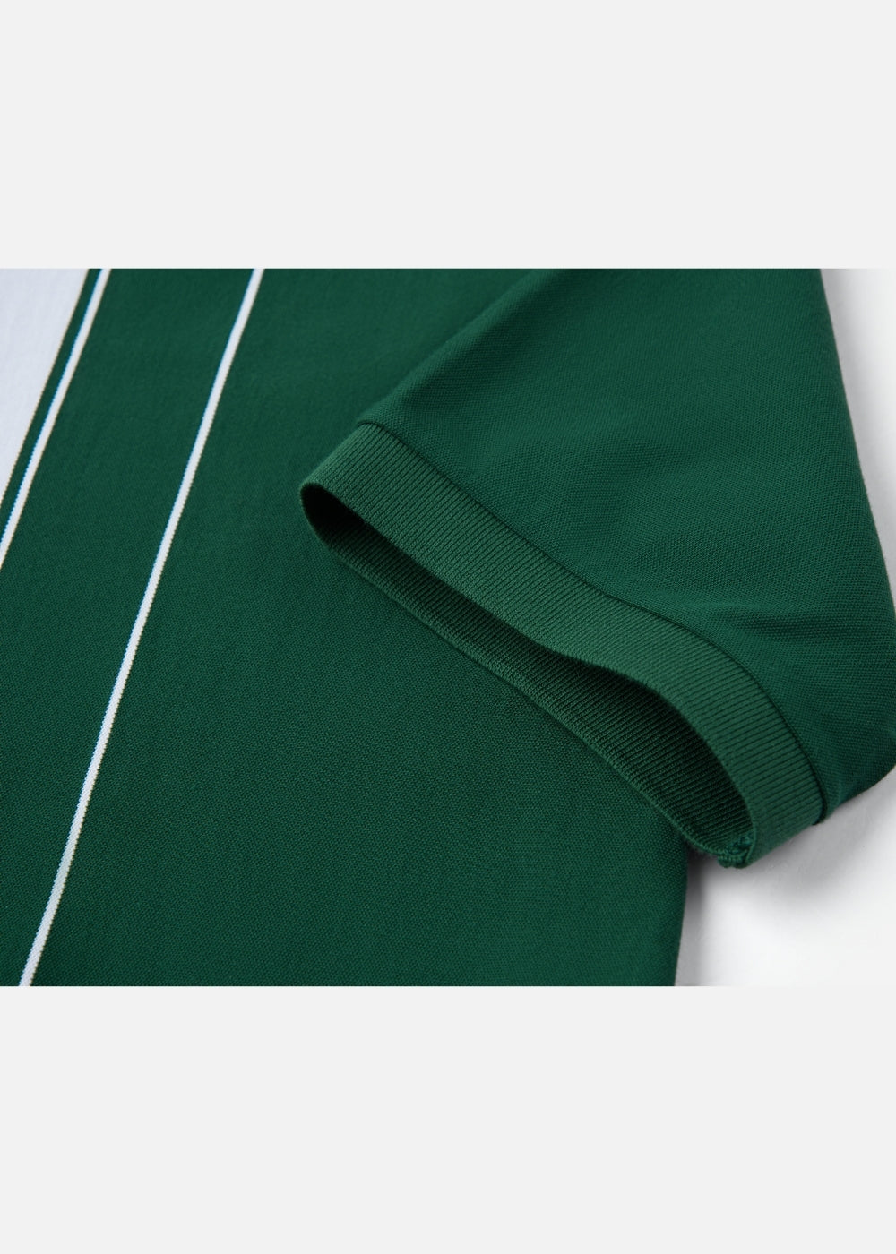 Áo Thun Cổ Polo  FlexFit™ Họa Tiết Sọc Vải Cá Sấu Cotton Mềm Mát The Weekend 047 Màu Rêu 72 Dáng Vừa Vặn F3
