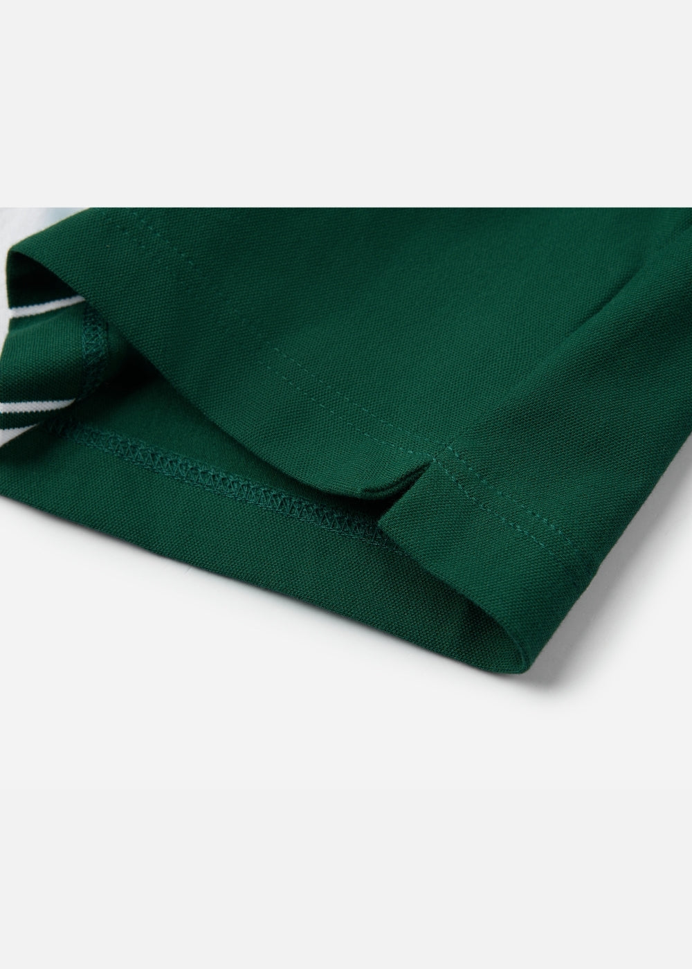 Áo Thun Cổ Polo  FlexFit™ Họa Tiết Sọc Vải Cá Sấu Cotton Mềm Mát The Weekend 047 Màu Rêu 72 Dáng Vừa Vặn F3