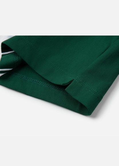 Áo Thun Cổ Polo  FlexFit™ Họa Tiết Sọc Vải Cá Sấu Cotton Mềm Mát The Weekend 047 Màu Rêu 72 Dáng Vừa Vặn F3