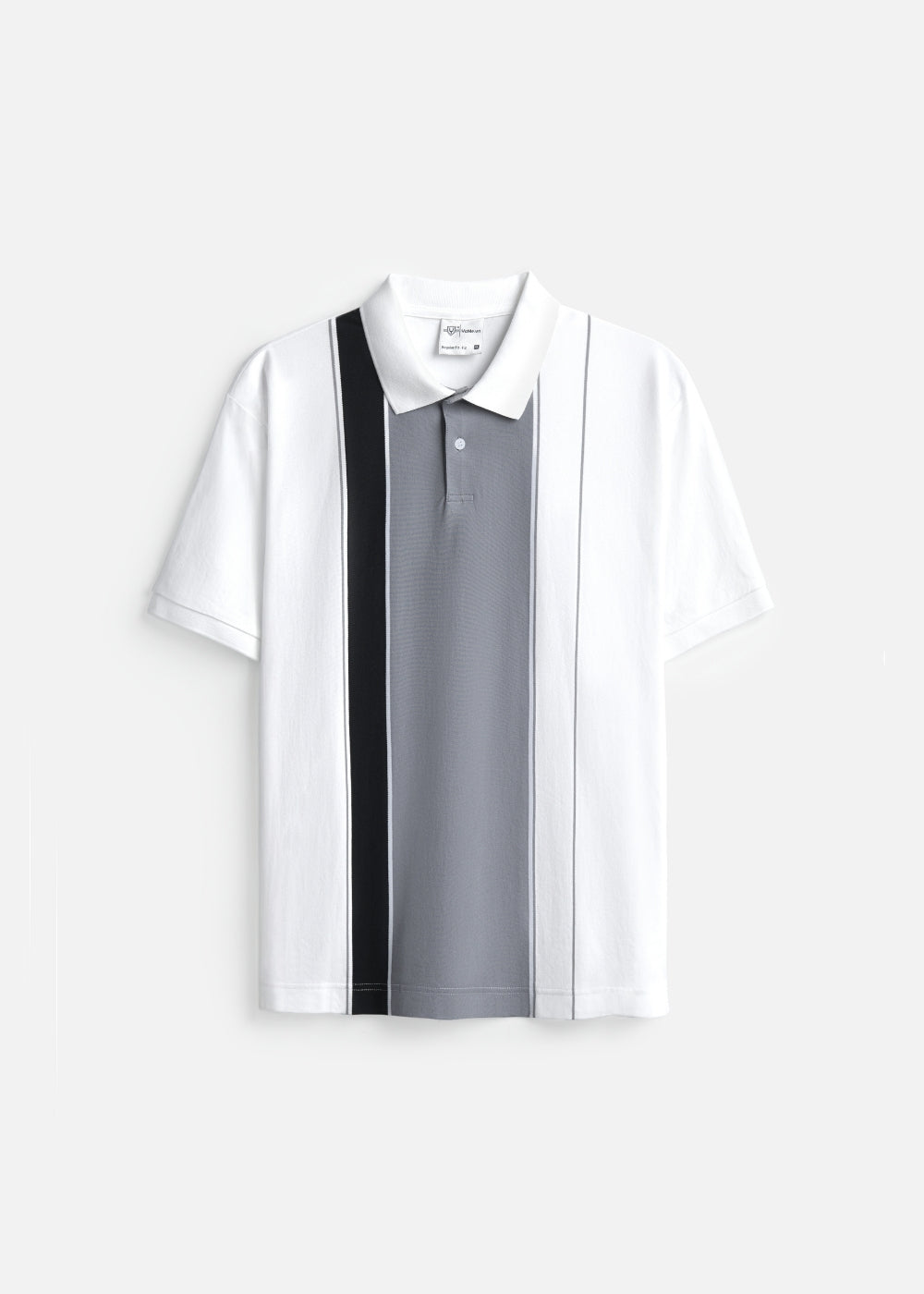 Áo Thun Cổ Polo  FlexFit™ Họa Tiết Sọc Vải Cá Sấu Cotton Mềm Mát The Weekend 047 Màu Trắng 11 Dáng Vừa Vặn F3