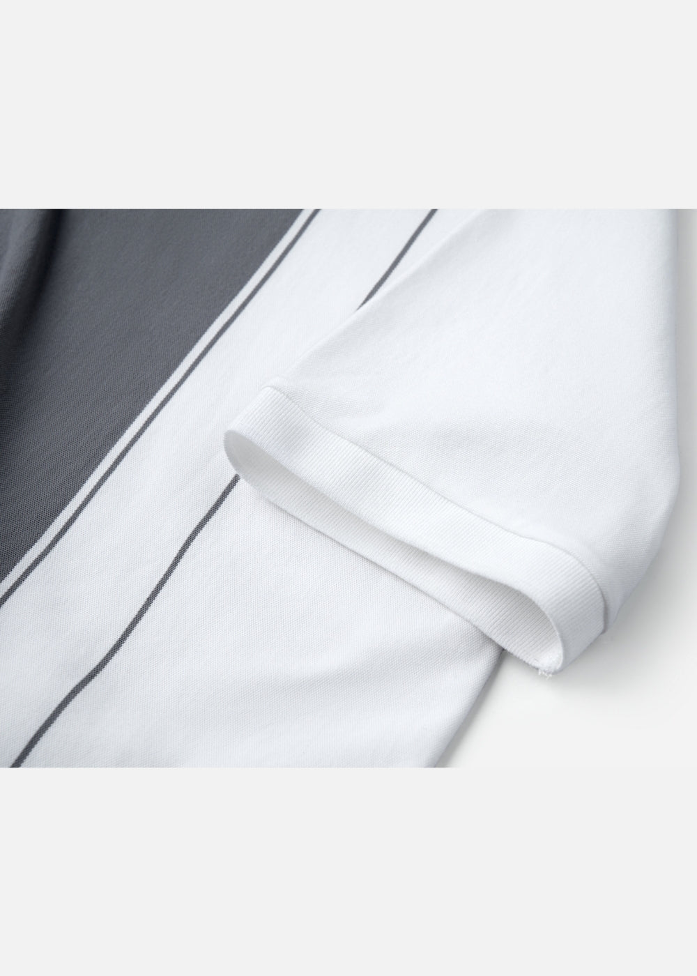 Áo Thun Cổ Polo  FlexFit™ Họa Tiết Sọc Vải Cá Sấu Cotton Mềm Mát The Weekend 047 Màu Trắng 11 Dáng Vừa Vặn F3