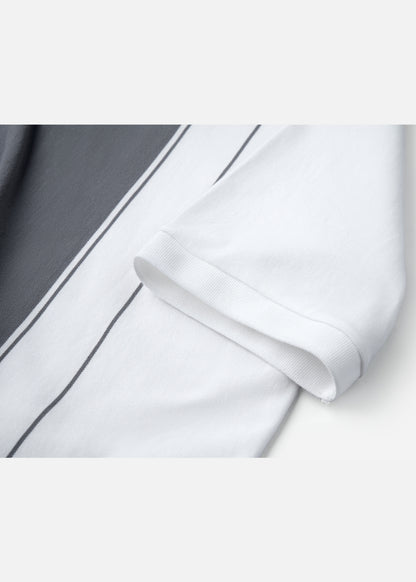 Áo Thun Cổ Polo  FlexFit™ Họa Tiết Sọc Vải Cá Sấu Cotton Mềm Mát The Weekend 047 Màu Trắng 11 Dáng Vừa Vặn F3
