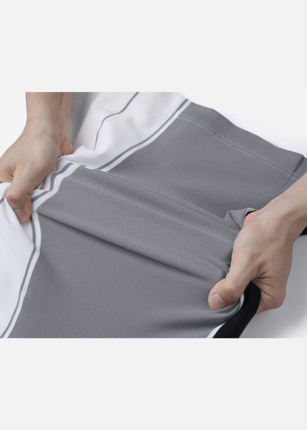 Áo Thun Cổ Polo  FlexFit™ Họa Tiết Sọc Vải Cá Sấu Cotton Mềm Mát The Weekend 047 Màu Trắng 11 Dáng Vừa Vặn F3