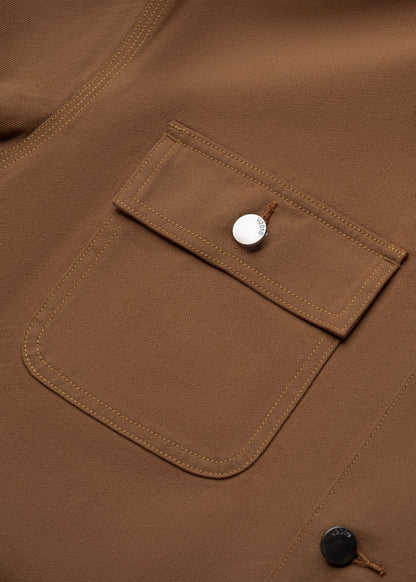 Áo Khoác Kaki Retro Bền Đứng Phom The Worker 001 Nâu Đậm