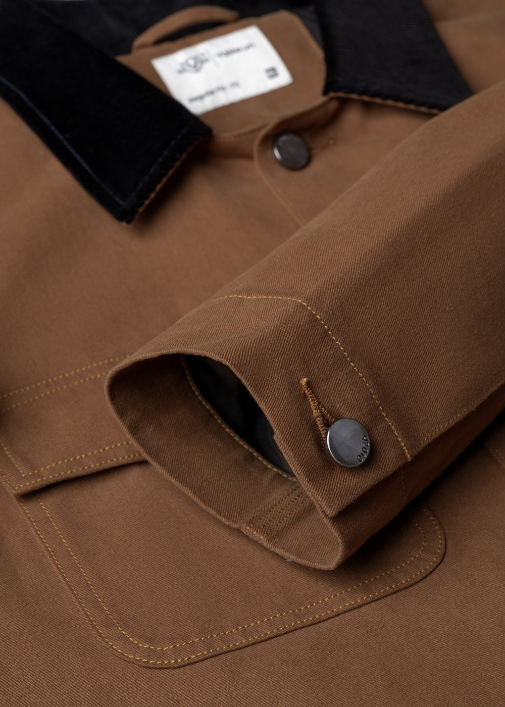 Áo Khoác Kaki Retro Bền Đứng Phom The Worker 001 Nâu Đậm