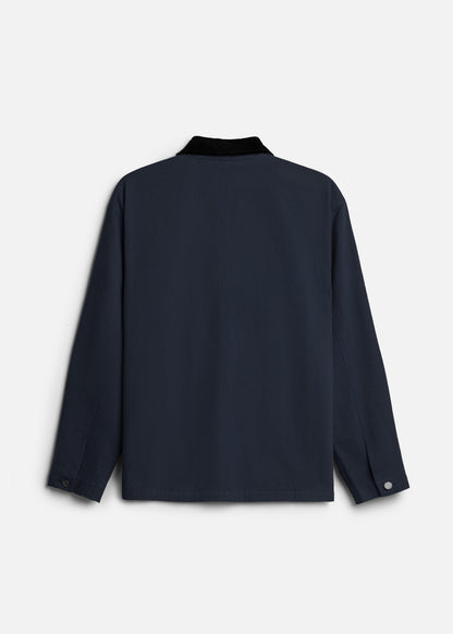 Áo Khoác Kaki Retro Bền Đứng Phom The Worker 001 Xanh Dương Đậm