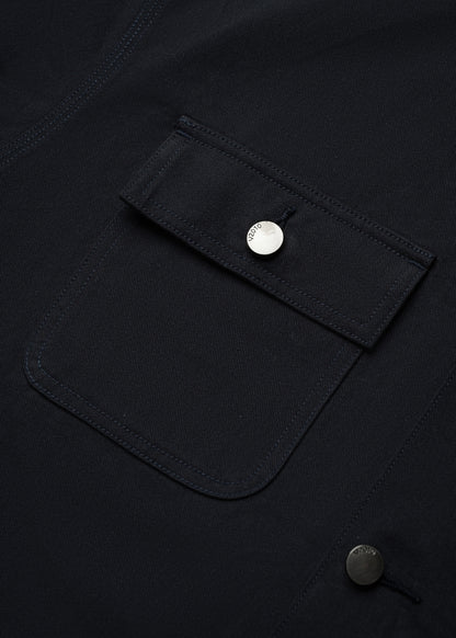 Áo Khoác Kaki Retro Bền Đứng Phom The Worker 001 Xanh Dương Đậm