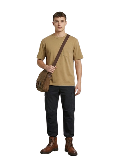 Áo Thun Tay Ngắn Cotton Wash Mềm Mại Kiểm Soát Mùi The Worker 003 Vàng