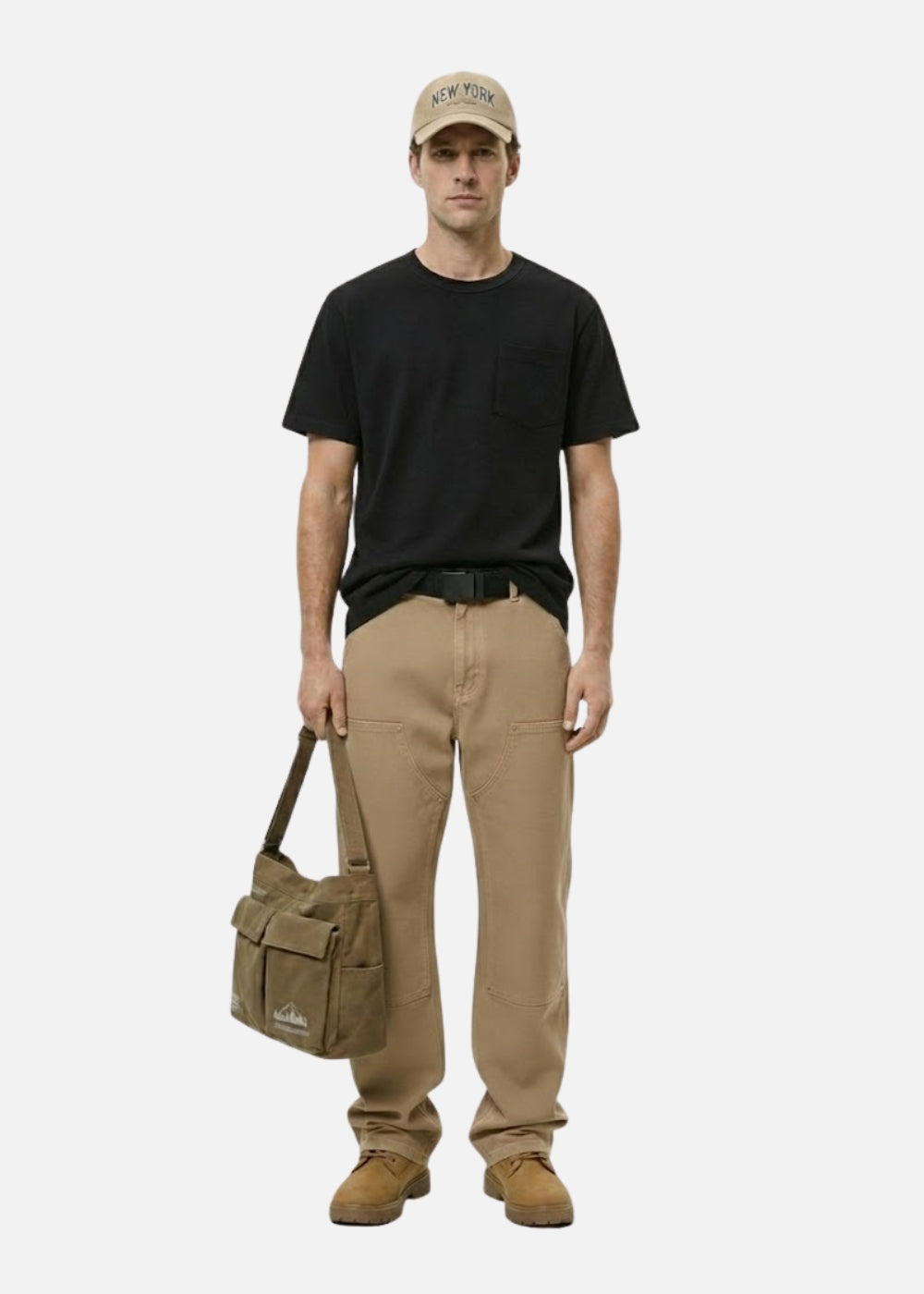 Áo Thun Tay Ngắn Cotton Wash Mềm Mại Kiểm Soát Mùi The Worker 003 Đen