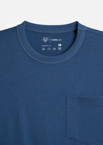 Áo Thun Tay Ngắn Cotton Wash Mềm Mại Kiểm Soát Mùi The Worker 003 Xanh Dương