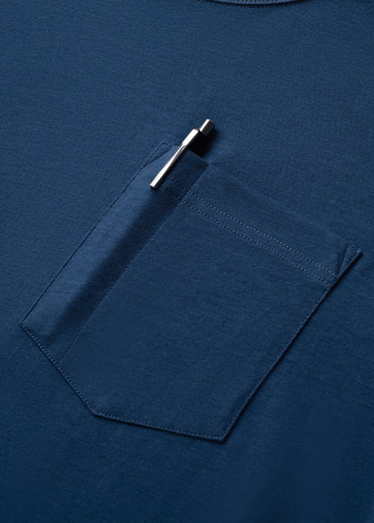 Áo Thun Tay Ngắn Cotton Wash Mềm Mại Kiểm Soát Mùi The Worker 003 Xanh Dương