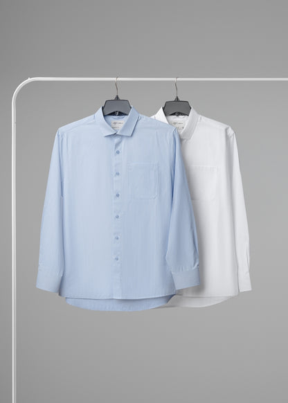 Áo Sơ Mi Tay Dài Nhanh Khô The Worker 004 Xanh Dương Nhạt