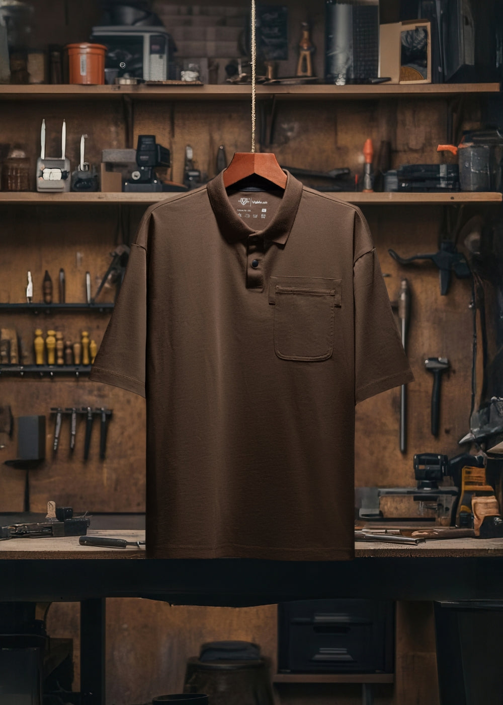 Áo Polo Tay Ngắn Mềm Mại Điều Hòa Nhiệt The Worker 005 Nâu