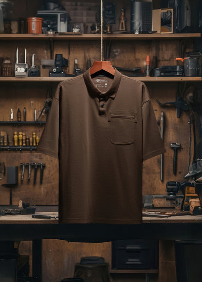 Áo Polo Tay Ngắn Mềm Mại Điều Hòa Nhiệt The Worker 005 Nâu