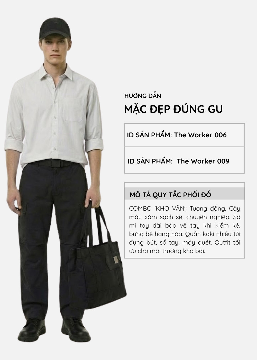 Áo Sơ Mi Tay Dài OXFORD Mềm Mát Ít Nhăn The Worker 006 Xám Nhạt