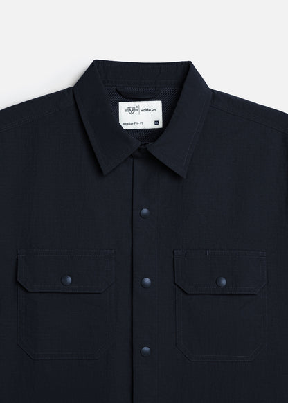 Áo Sơ Mi Tay Ngắn Smart Trượt Nước Thoát Khí The Worker 007 Xanh Dương Đậm