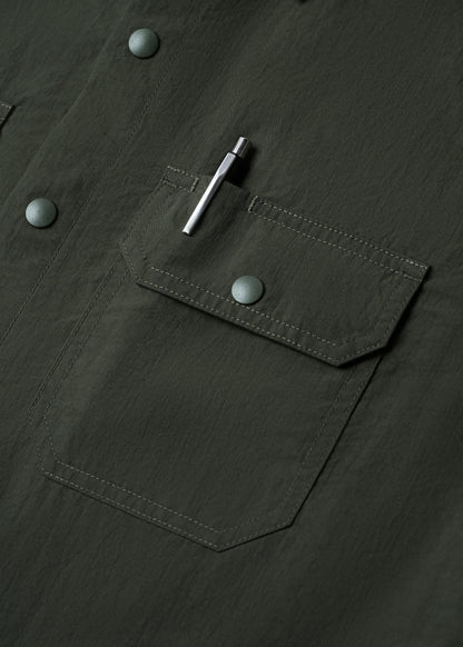 Áo Sơ Mi Tay Ngắn Smart Trượt Nước Thoát Khí The Worker 007 Xanh Lá Đậm