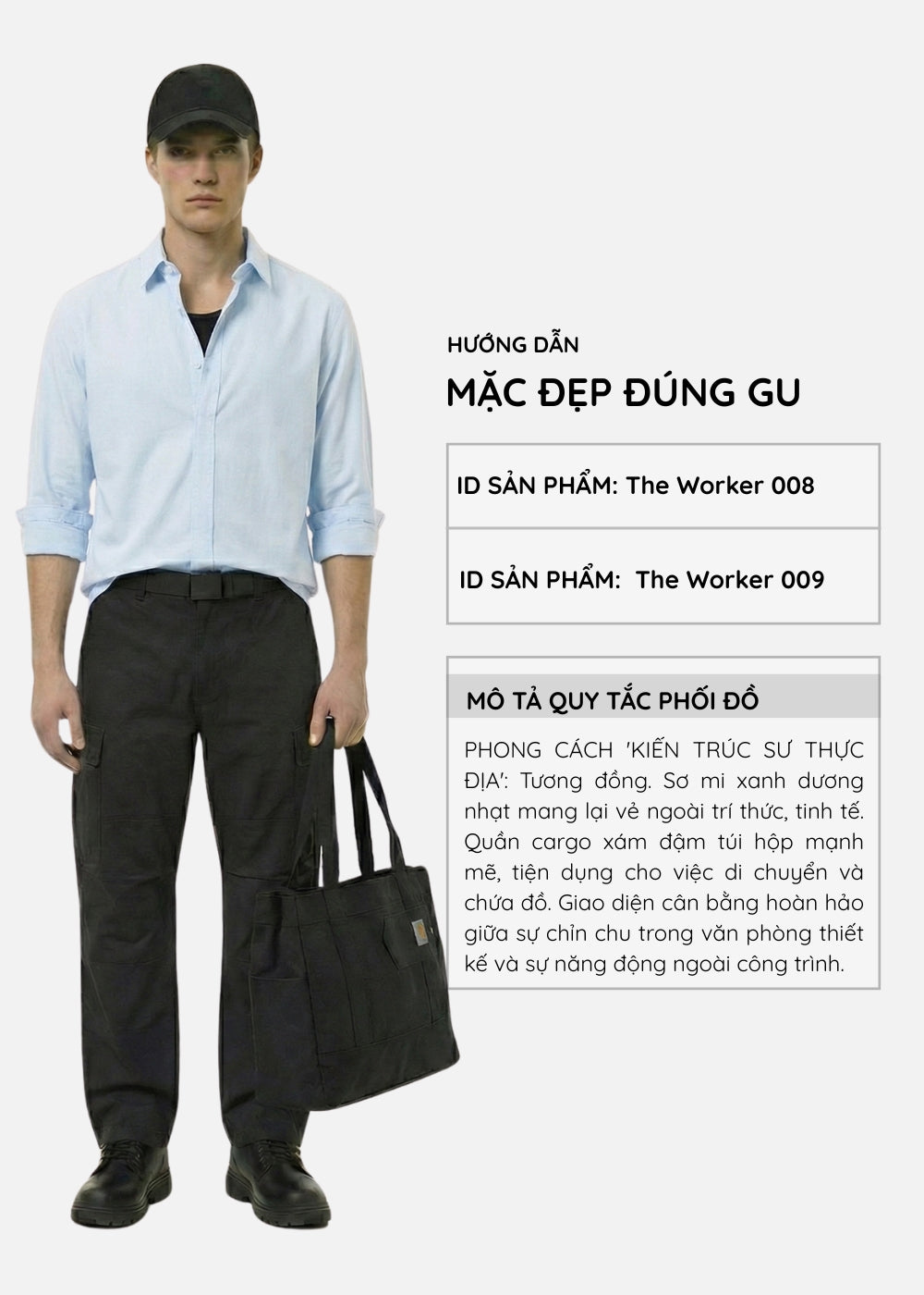 Áo Sơ Mi Tay Dài AirDry™ Siêu Nhẹ Nhanh Khô The Worker 008 Xanh Dương Nhạt