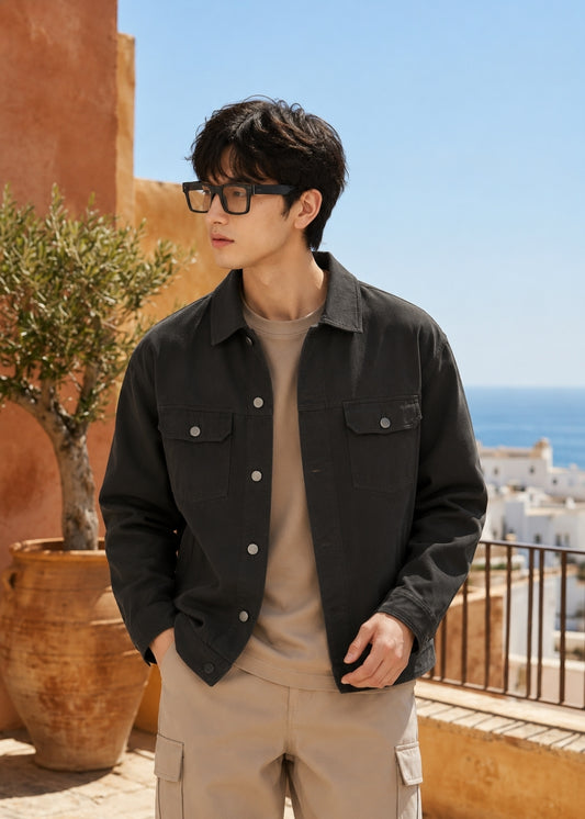Áo Khoác Kaki DurableTex™ Vải Cotton Dày Dặn Chắn Gió Cản Bụi The Worker 011 Màu Xanh Lá Đậm Dáng Vừa Vặn F3