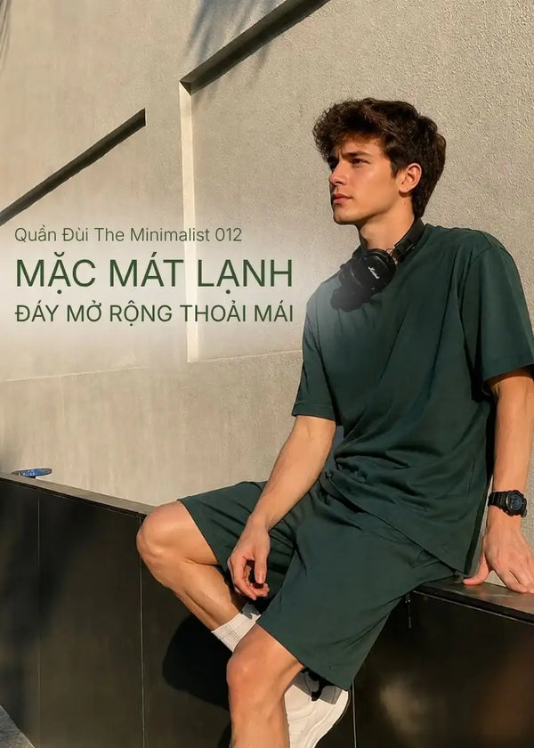 Quần Đùi Thun Mặc Mát Lạnh IceVibes™ Đáy Mở Rộng Thông Minh Thoải Mái The Minimalist 012 Màu Xanh Lá Đậm Dáng Vừa Vặn F3