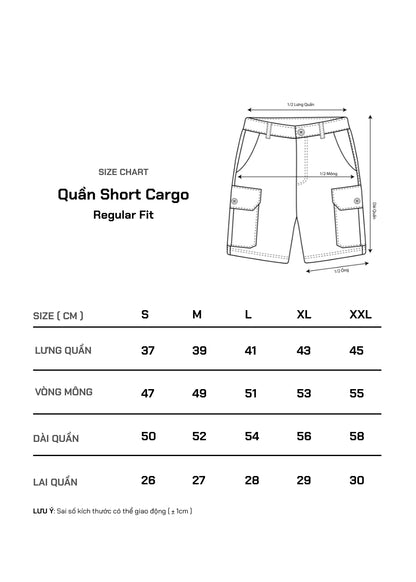 Quần Short Cargo Kaki Co Giãn The No Style 229 Xanh Dương Đậm