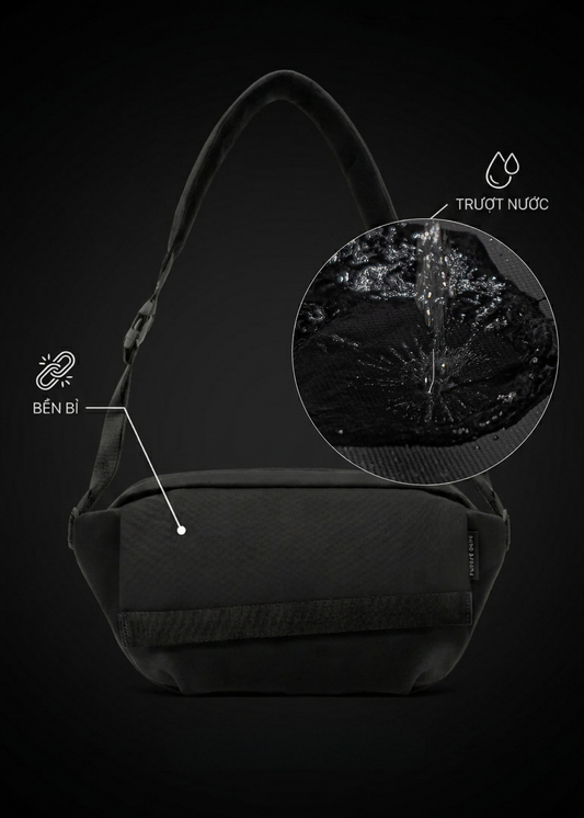 Túi Đeo Ngực Sling Bag Cao Cấp Trượt Nước First Class 003 Đen