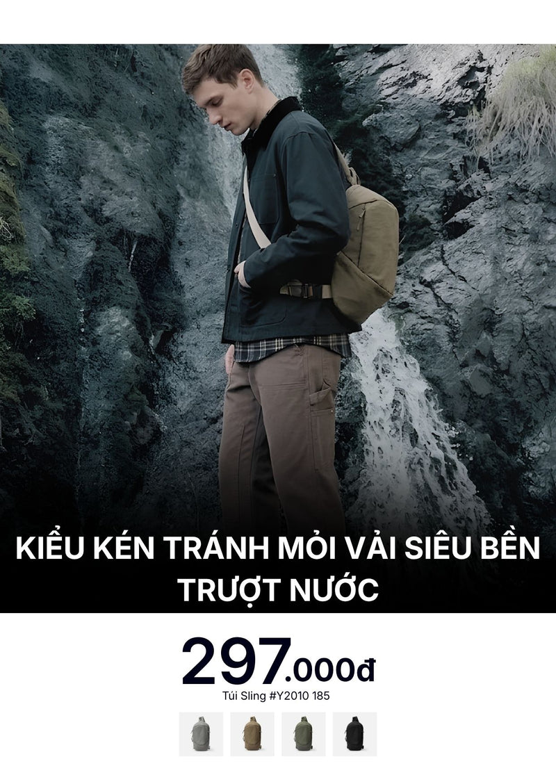 Túi Đeo Sling Bag Kiểu Kén Tránh Mỏi Vải Siêu Bền Trượt Nước #Y2010 185 Màu Nâu