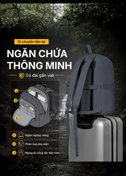 Balo Essential Trượt Nước Đai Gắn Vali #Y2010 005 Màu Đen
