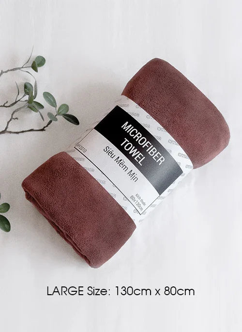 Khăn Microfiber Siêu Mềm Mịn Size Lớn 8 #Y2010 058 Nâu Đậm