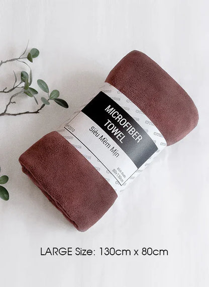 Khăn Microfiber Siêu Mềm Mịn Size Lớn 8 #Y2010 058 Nâu Đậm