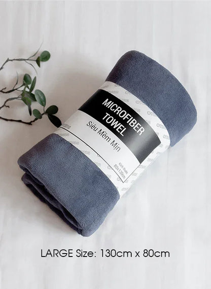 Khăn Microfiber Siêu Mềm Mịn Size Lớn 80x13 #Y2010 058 Xám