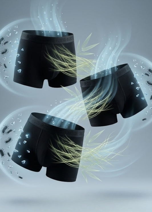 Combo 3 Quần Lót Boxer Ngắn Bamboo StayFresh™ Kháng Khuẩn #Y2010 079 Màu Đen