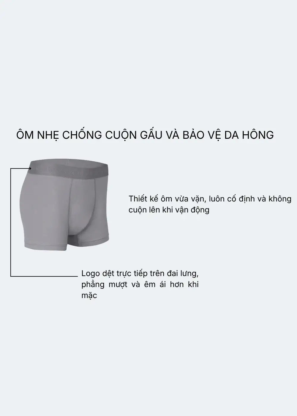 Quần Lót Boxer Ngắn Bamboo StayFresh™ Kháng Khuẩn #Y2010 080 Màu Xám Đậm