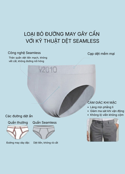 Quần Lót Tam Giác Seamless FlexFit™ Dệt Khối Không Hằn Da #Y2010 081 Màu Xám Đậm