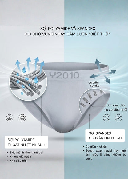 Quần Lót Tam Giác Seamless FlexFit™ Dệt Khối Không Hằn Da #Y2010 081 Màu Xám Đậm