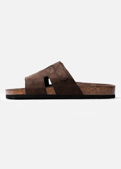 Dép Đế Trấu Slide Slipper Vải Giả Da Mềm #Y2010 144 Nâu