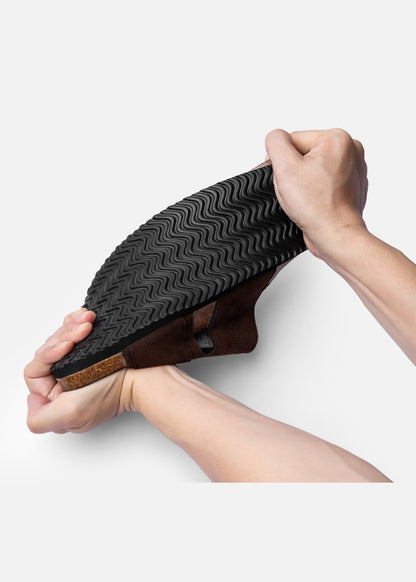 Dép Đế Trấu Slide Slipper Vải Giả Da Mềm #Y2010 144 Nâu