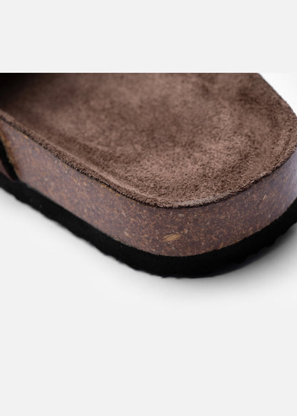 Dép Đế Trấu Slide Slipper Vải Giả Da Mềm #Y2010 144 Nâu