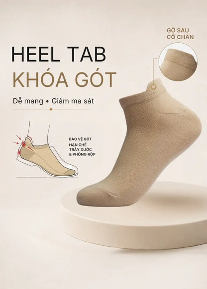 Combo 5 Vớ Basic Cổ Ngắn Heel Tab Khóa Gót Chống Tuột #Y2010 157 Màu Free Color