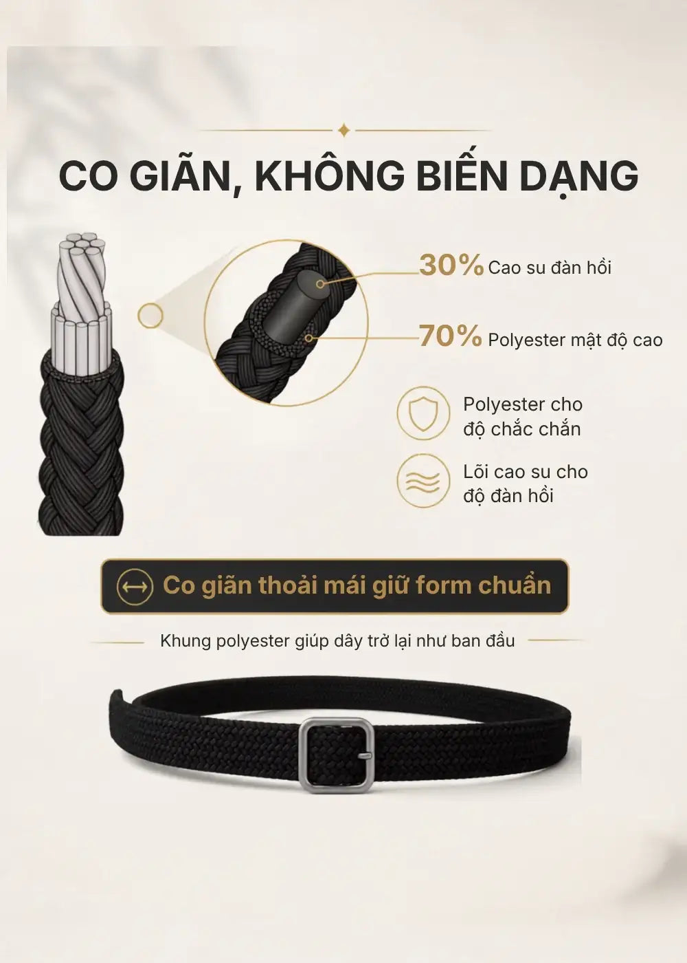 Dây Nịt Đan Co Giãn Khóa Đa Điểm #Y2010 174 Màu Xám
